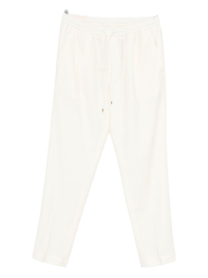 Pantaloni bianco Wimbledon in lana con coulisse