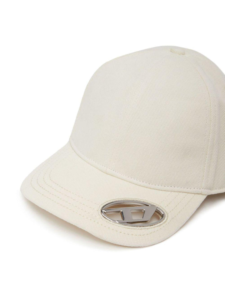 Cappello da baseball C-Plak bianco crema con placca logo 