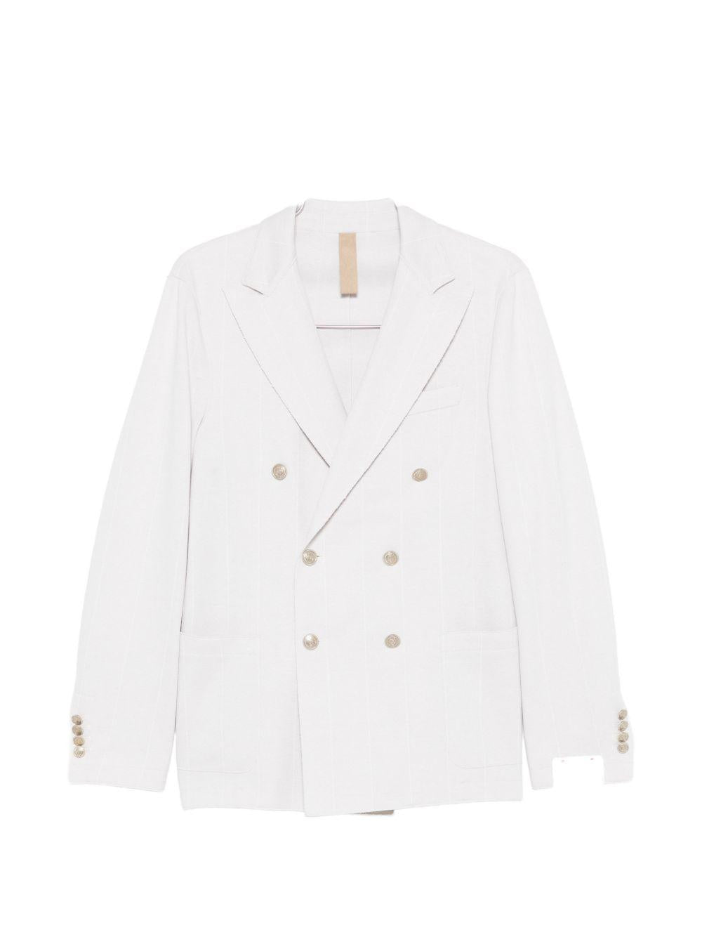 Blazer doppiopetto gessata sabbia 