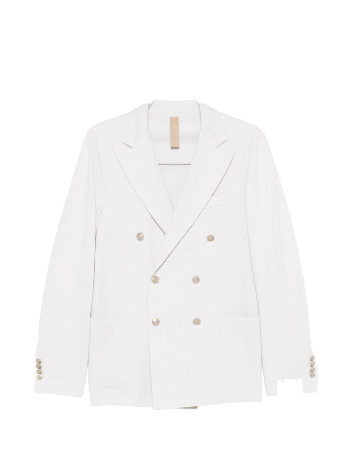 Blazer doppiopetto gessata sabbia 