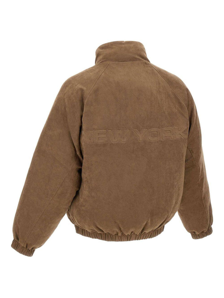 Bomber reversibile marrone con maniche raglan 