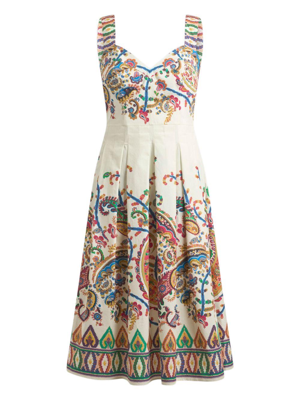 Abito midi con stampa paisley 