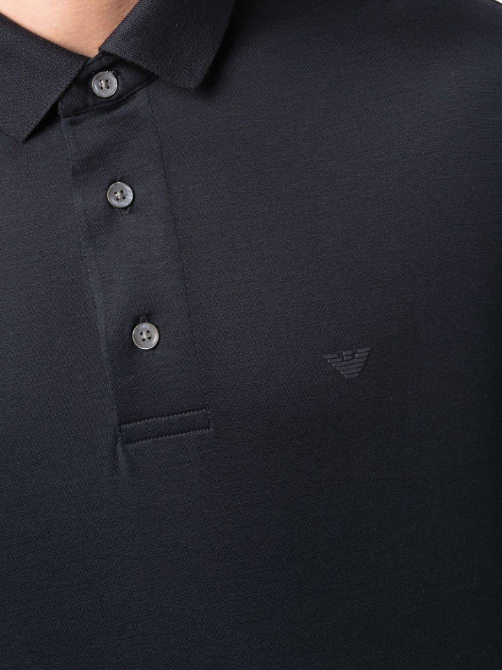 Polo blu manica lunga 