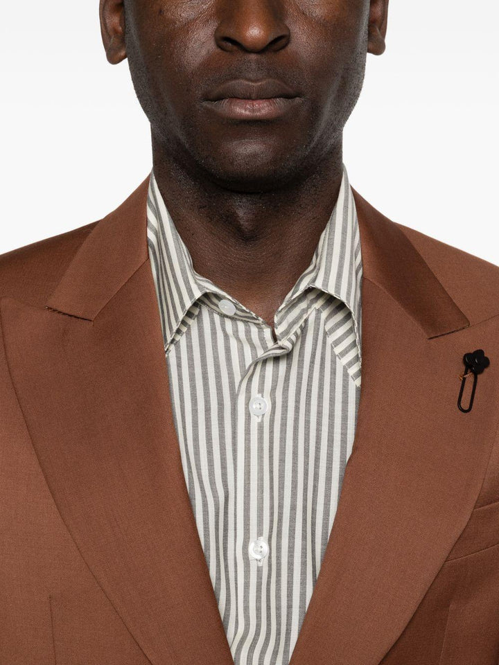 Blazer tabacco con dettaglio floreale 