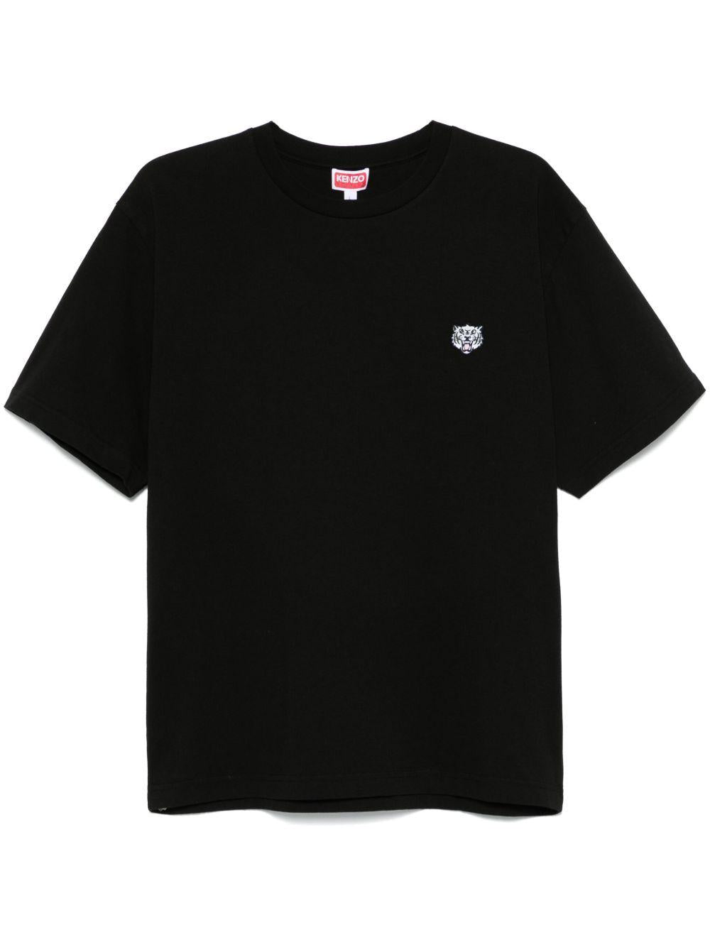T-shirt nera happy tiger patch 