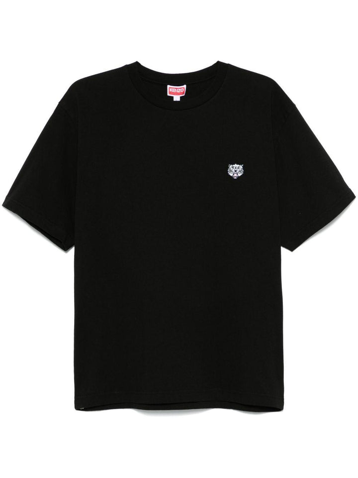 T-shirt nera happy tiger patch 