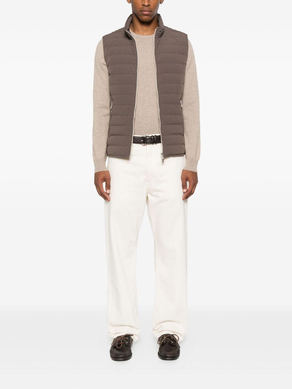 Maglione girocollo beige in cashmere 