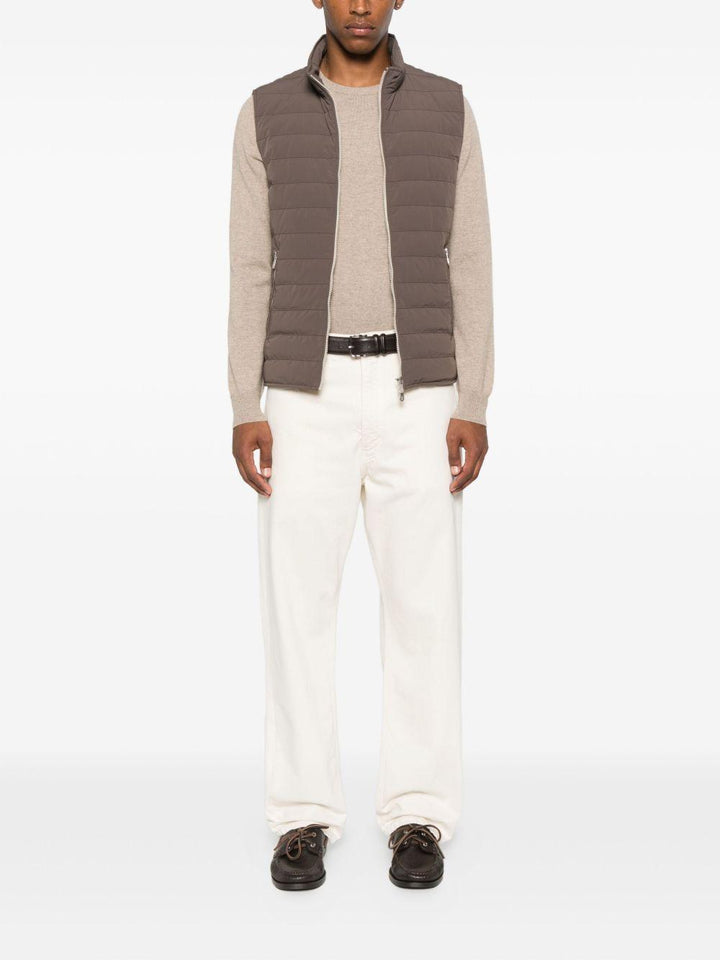 Maglione girocollo beige in cashmere 
