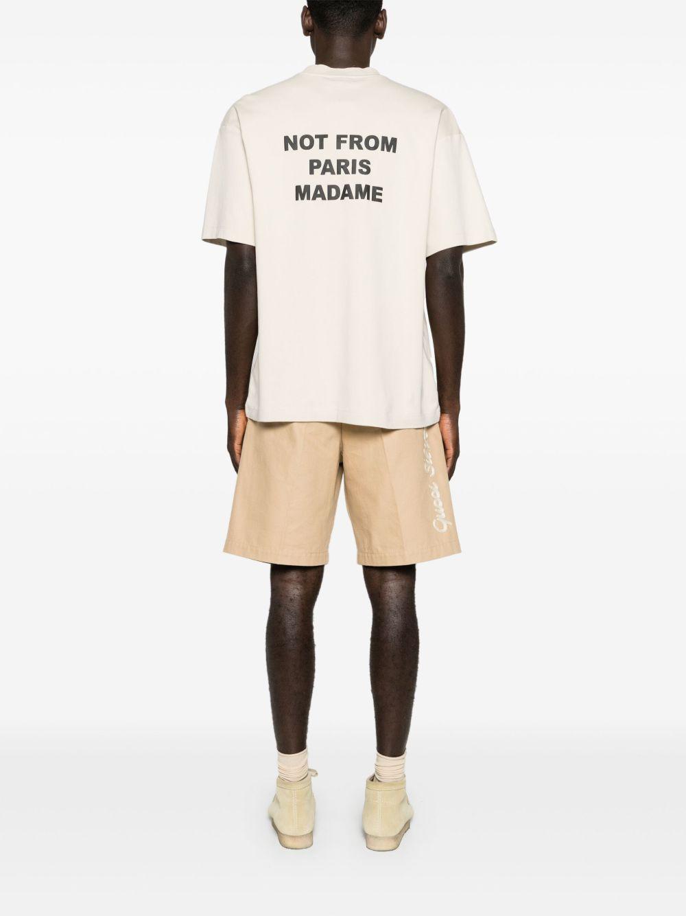 T-shirt panna con stampa
