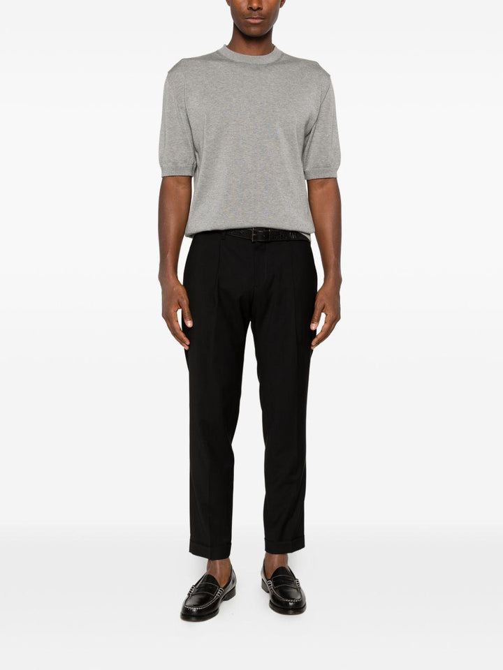 Pantaloni sartoriali neri con pieghe 