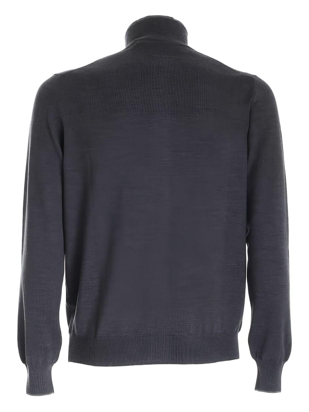 Cardigan grigio a collo alto con zip 