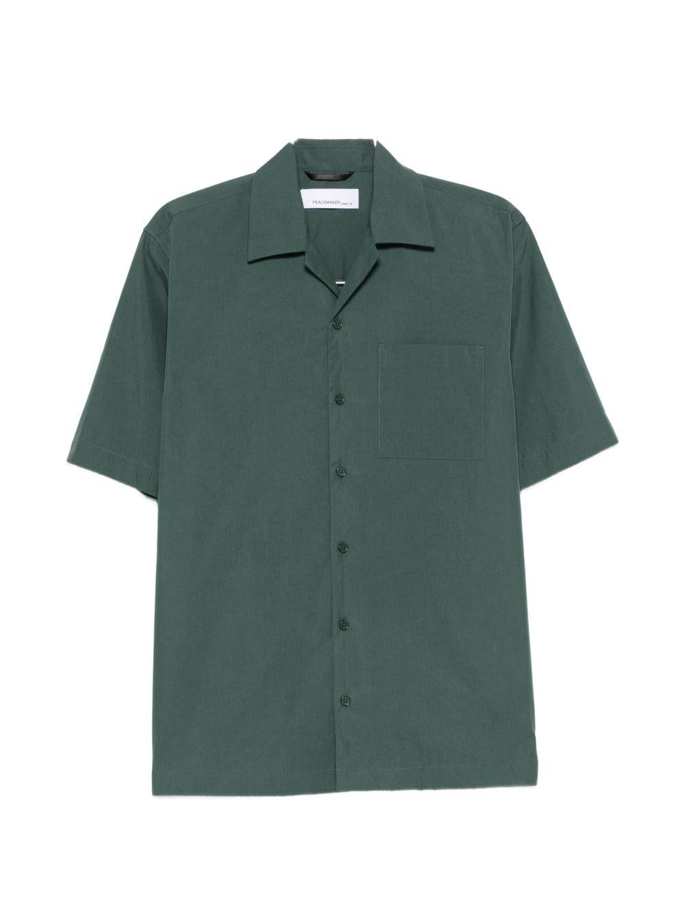 Camicia a maniche corte con stampa Peacemaker verde scuro 