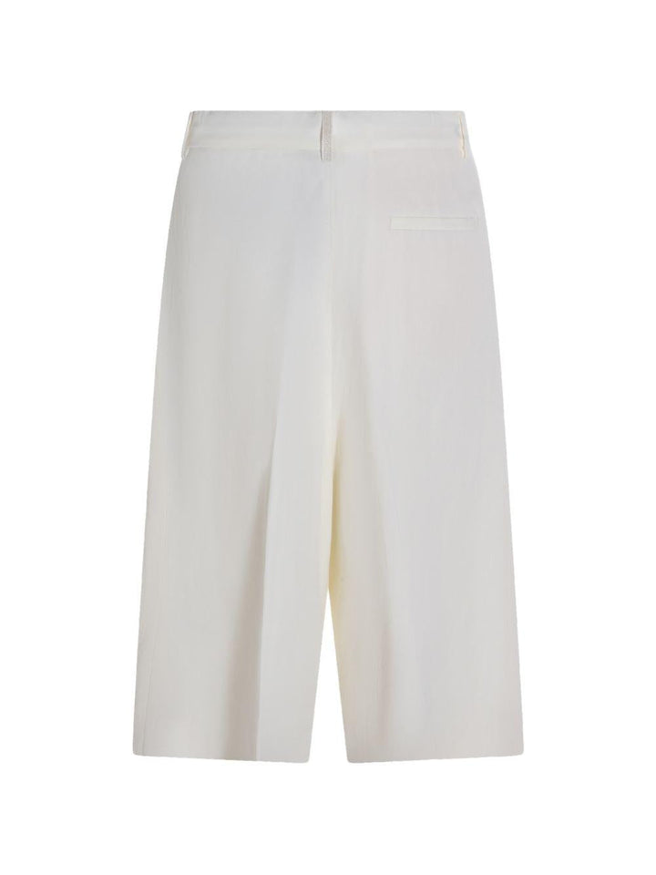 Shorts plissettati al ginocchio 