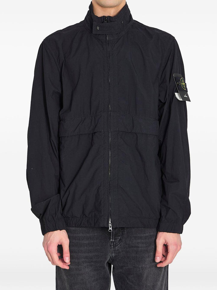 Giacca Nylon Smerigliato nera e logo patch