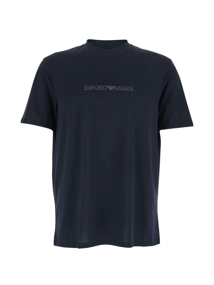 T-shirt con logo blu navy 