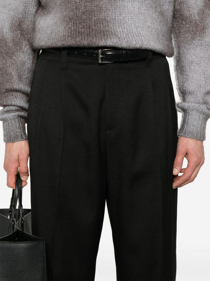 Pantaloni neri in lana vergine 