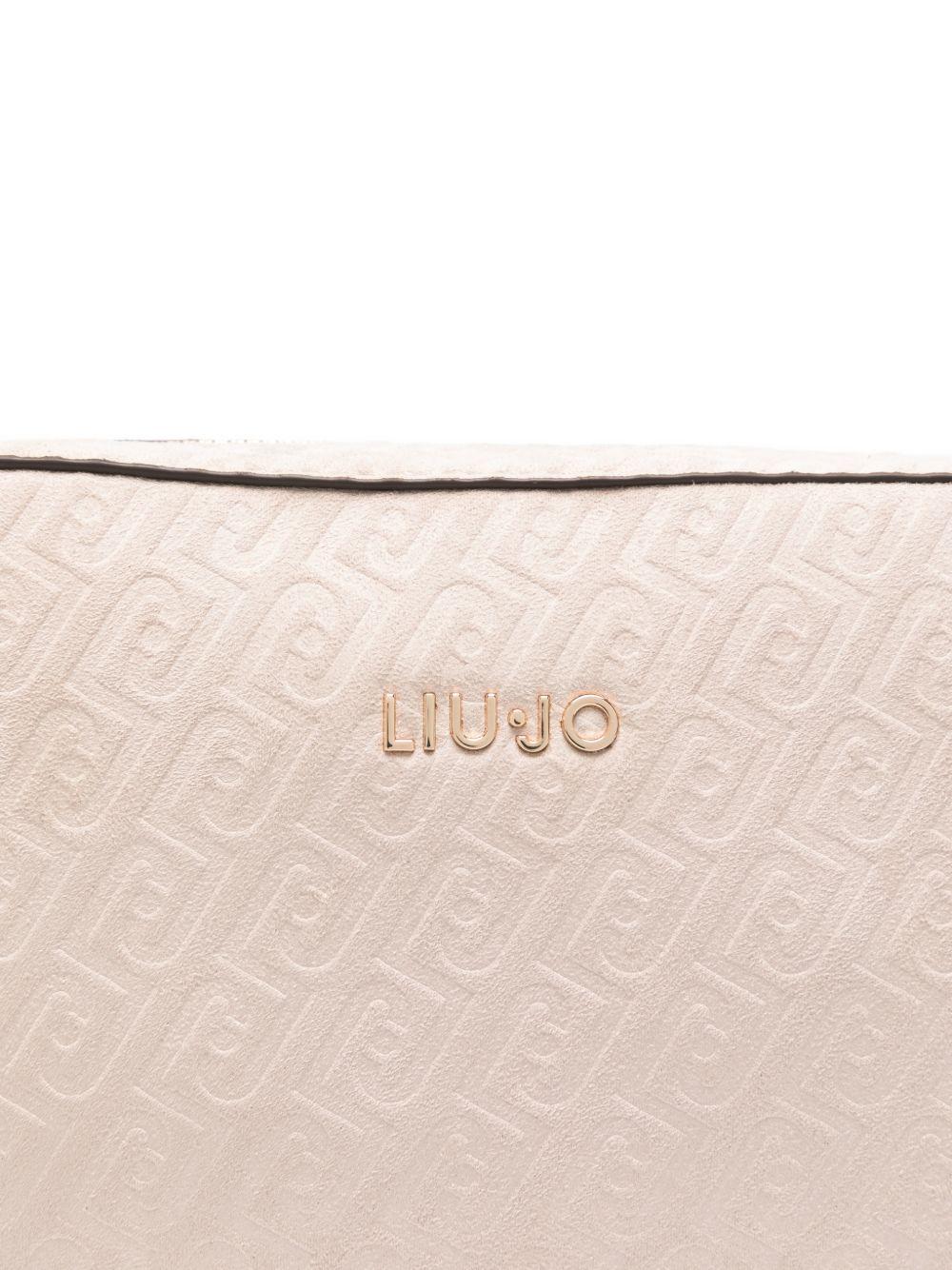 Borsa a tracolla con logo goffrato 