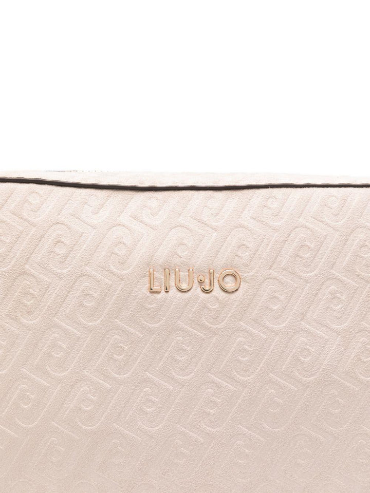 Borsa a tracolla con logo goffrato 