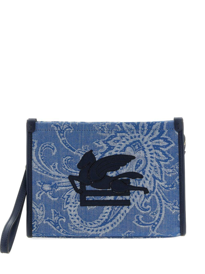 Clutch con stampa paisley 