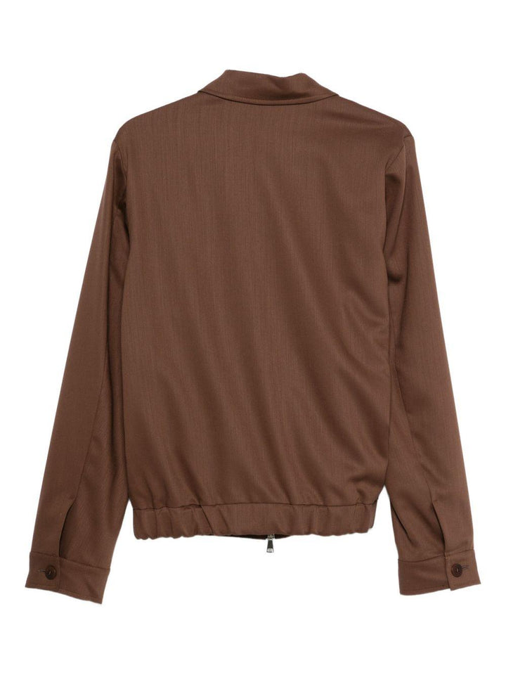 Giacca-camicia marrone con zip 