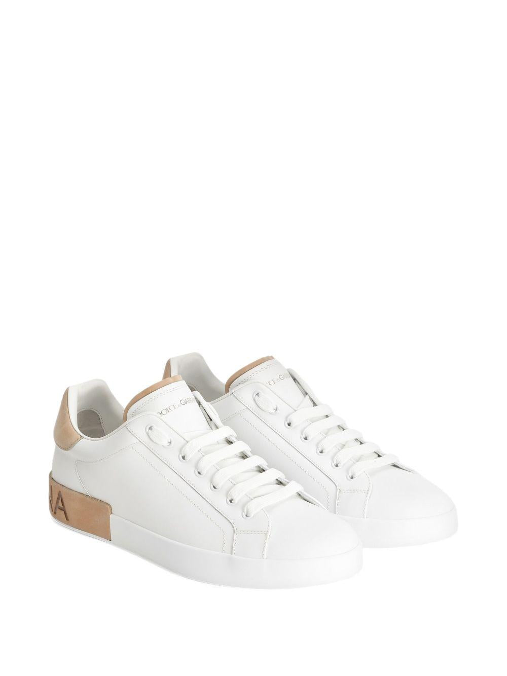 Sneakers Portofino bianche in pelle con rinforzo a contrasto 