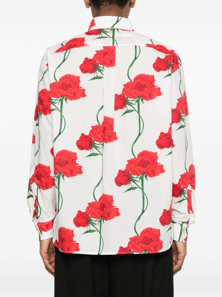 Camicia ecrù Archive Rose con stampa floreale 