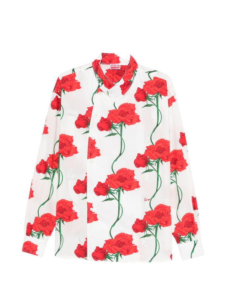 Camicia ecrù Archive Rose con stampa floreale 