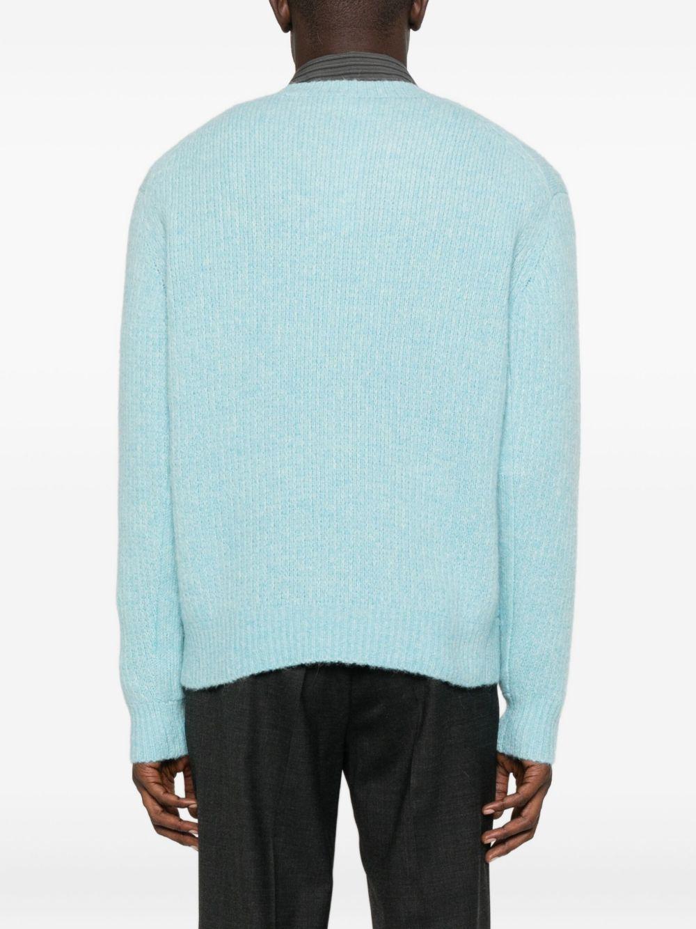 Maglione a coste in alpaca azzurro 
