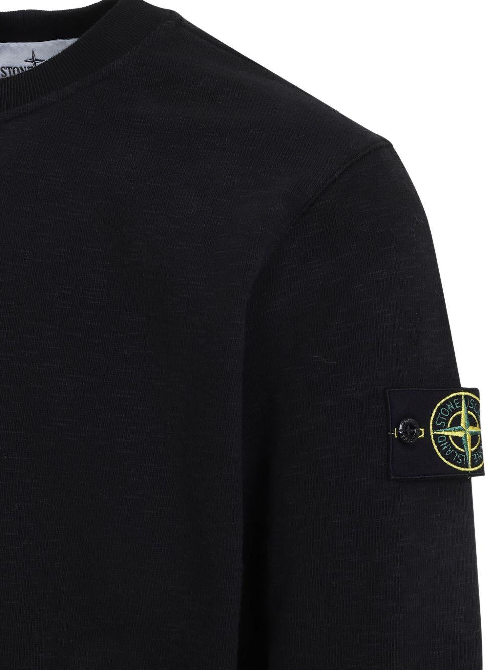 Felpa girocollo con logo nero 