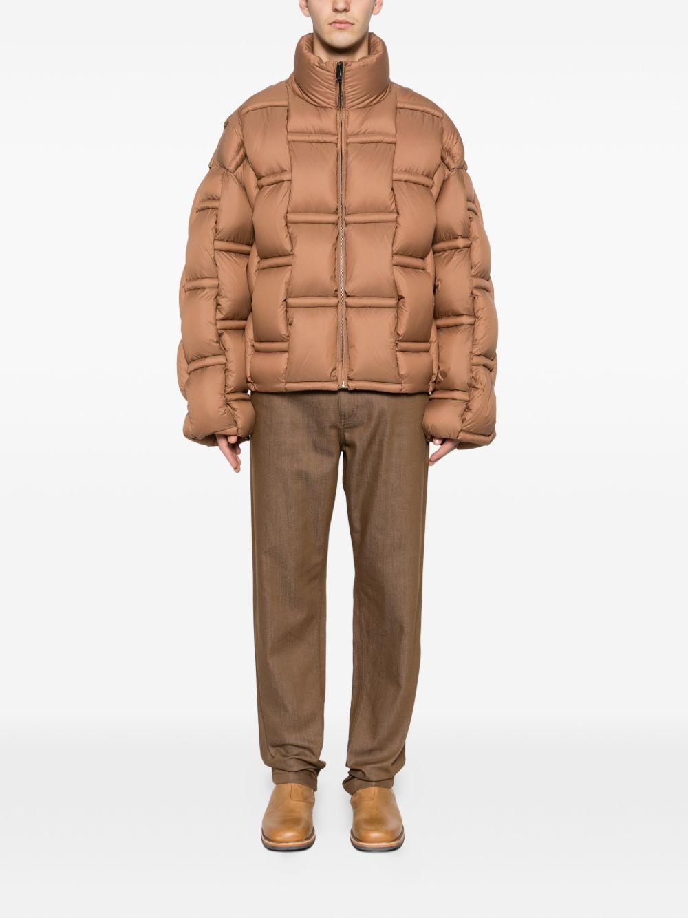 Piumino beige con inserti 