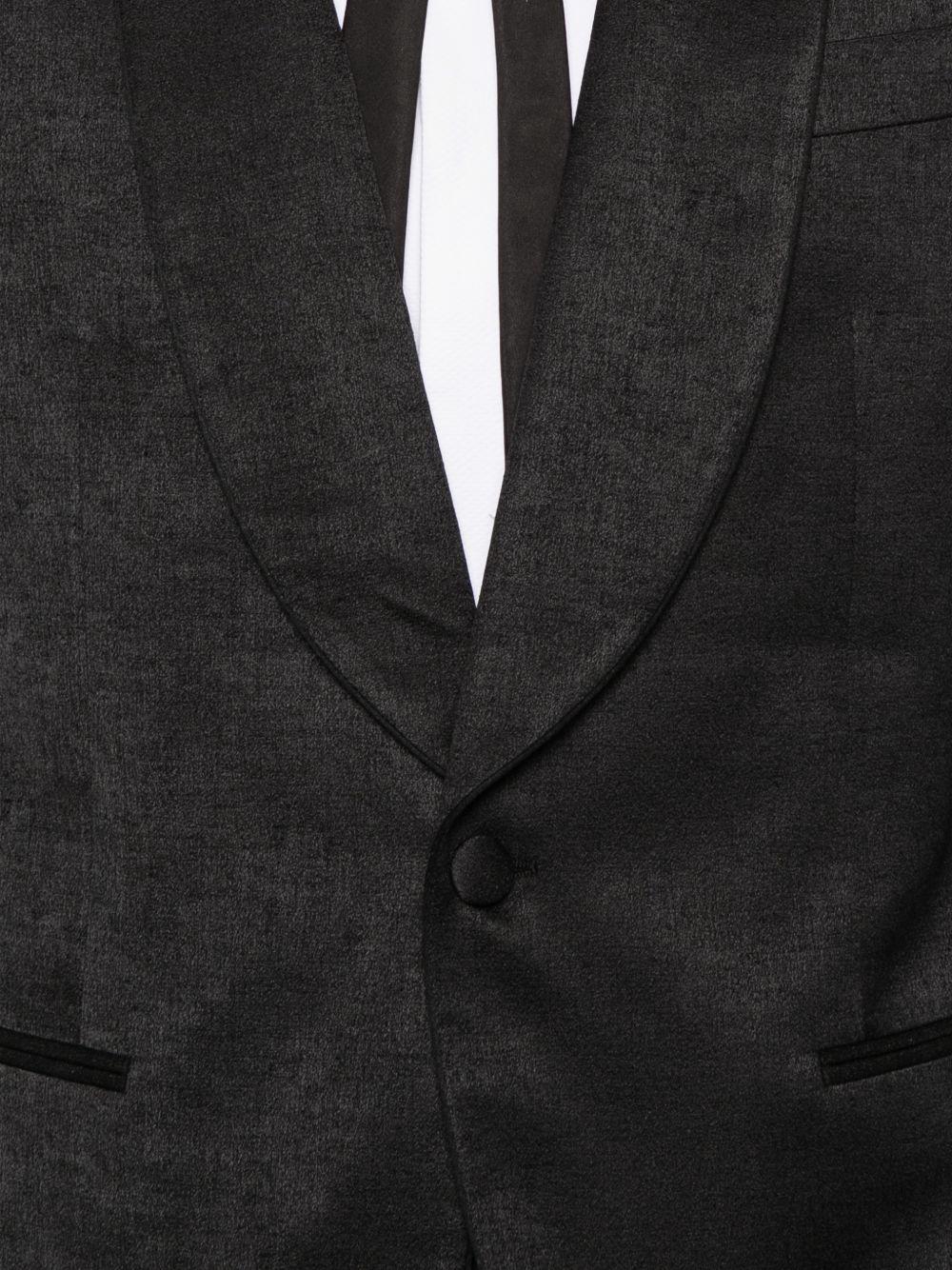 Blazer monopetto nero con scollo a scialle 
