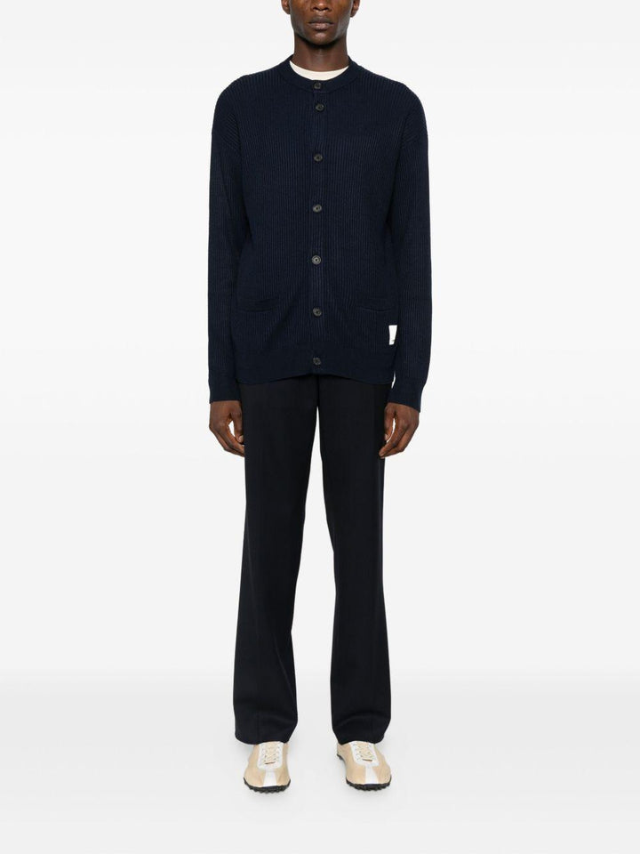 Cardigan blu navy a coste 