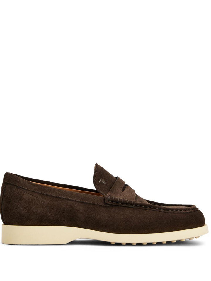 Mocassino in pelle scamosciata marrone 