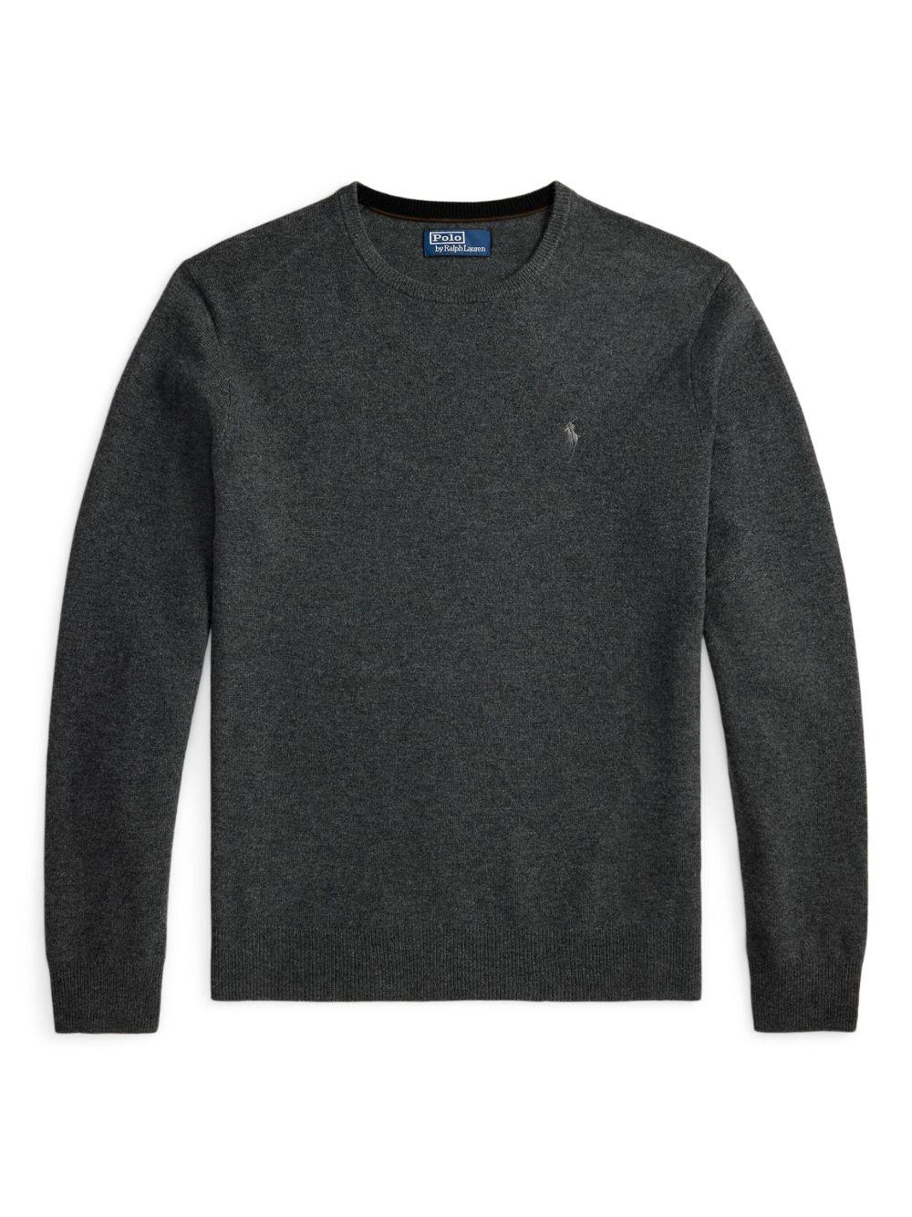 Maglione grigio antracite in lana merino 