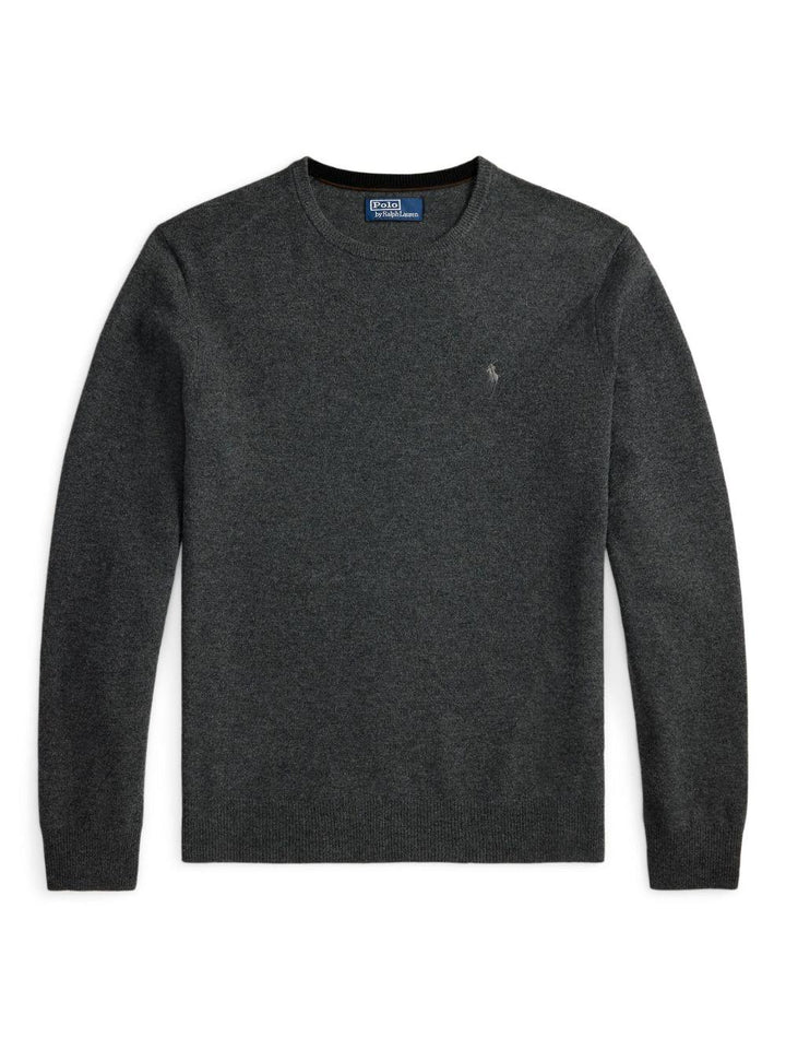 Maglione grigio antracite in lana merino 