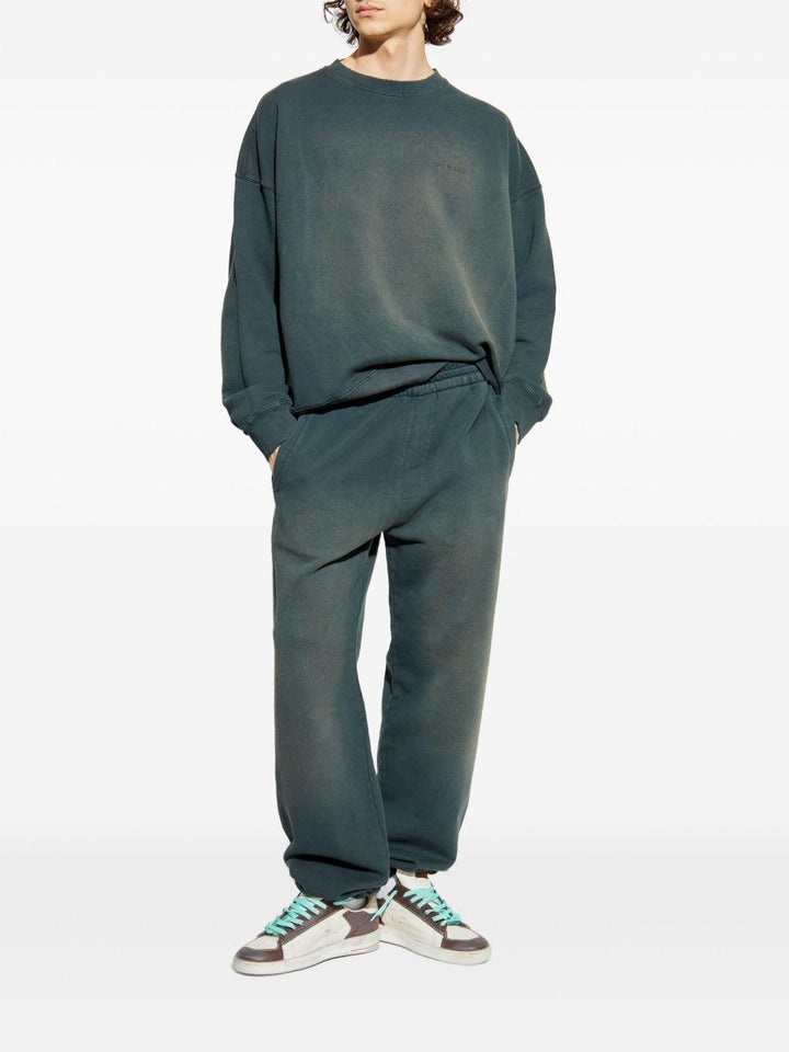 Pantaloni sportivi neri in cotone spazzolato 