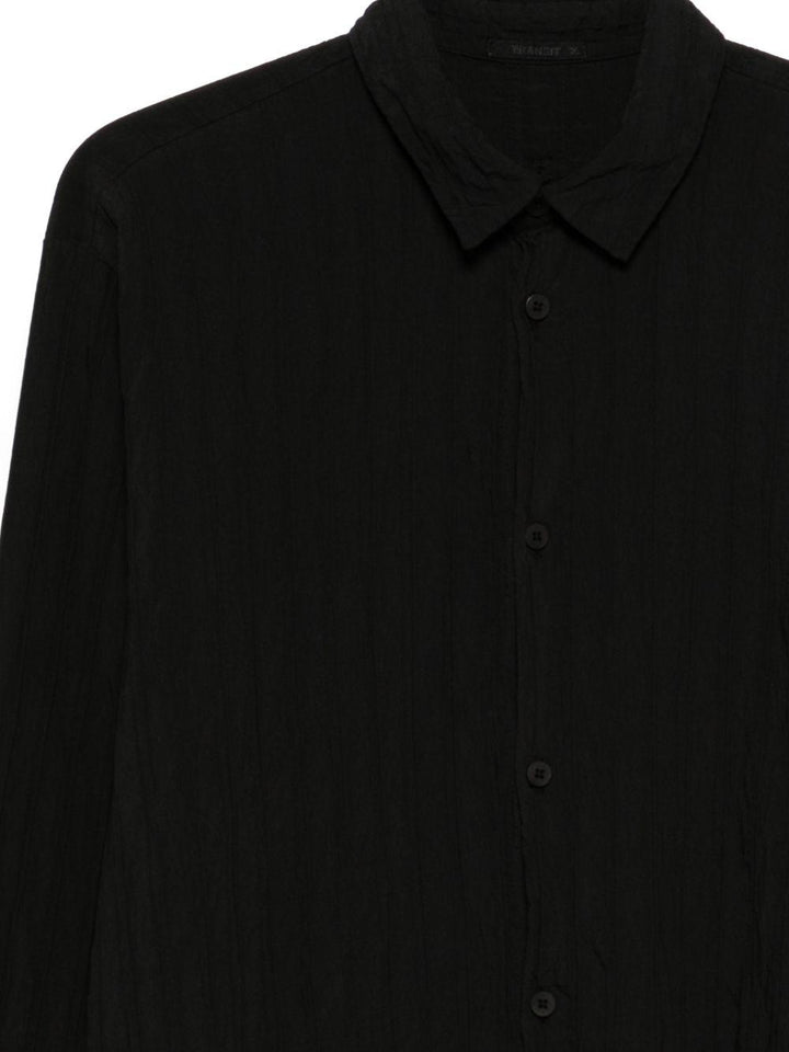 Camicia nera con finitura in rilievo 