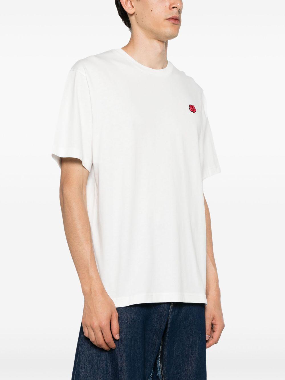 T-shirt bianca con applicazione Boke Flower 