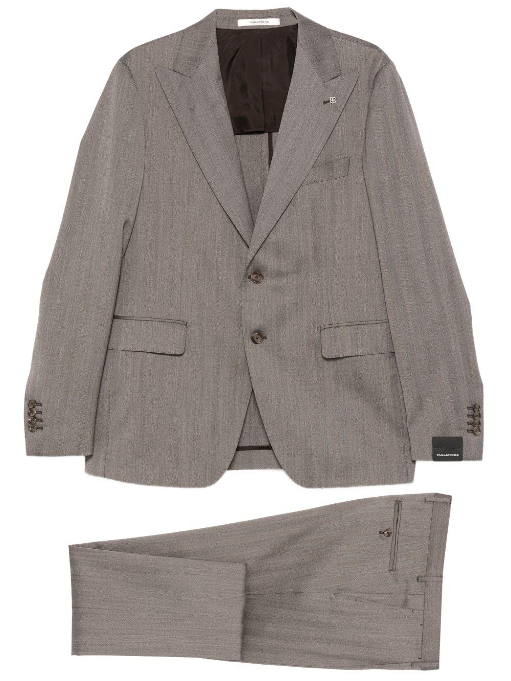 Completo monopetto in lana vergine grigio 