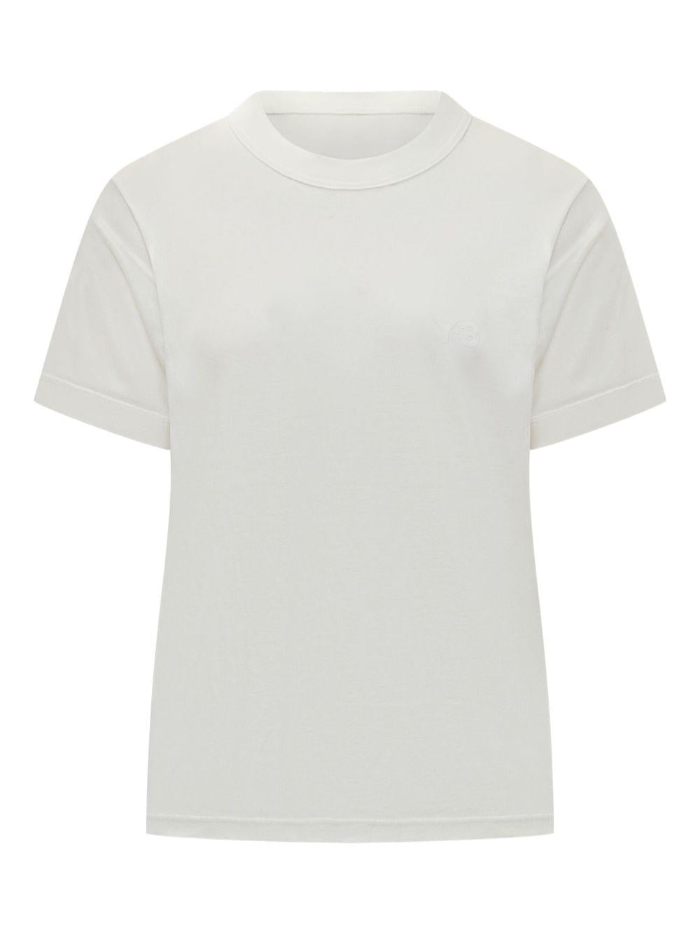 T-shirt bianca girocollo a maniche corte 