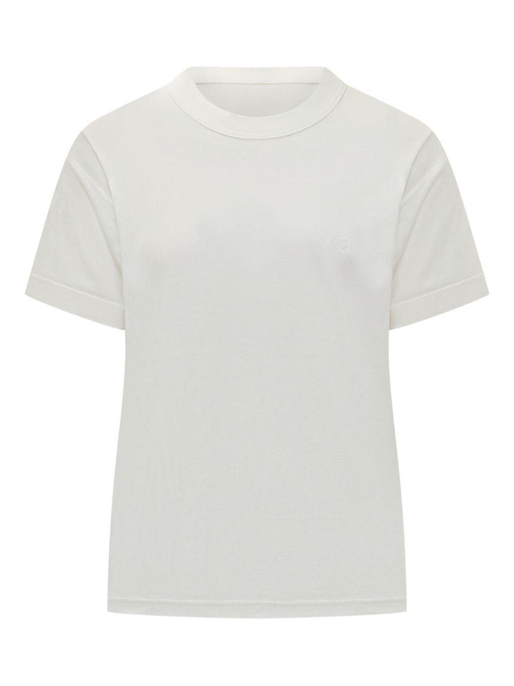 T-shirt bianca girocollo a maniche corte 