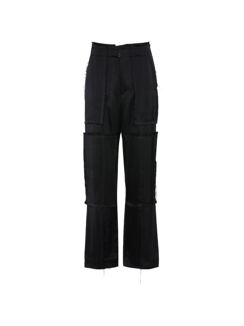 Pantaloni neri con cuciture a taglio vivo 