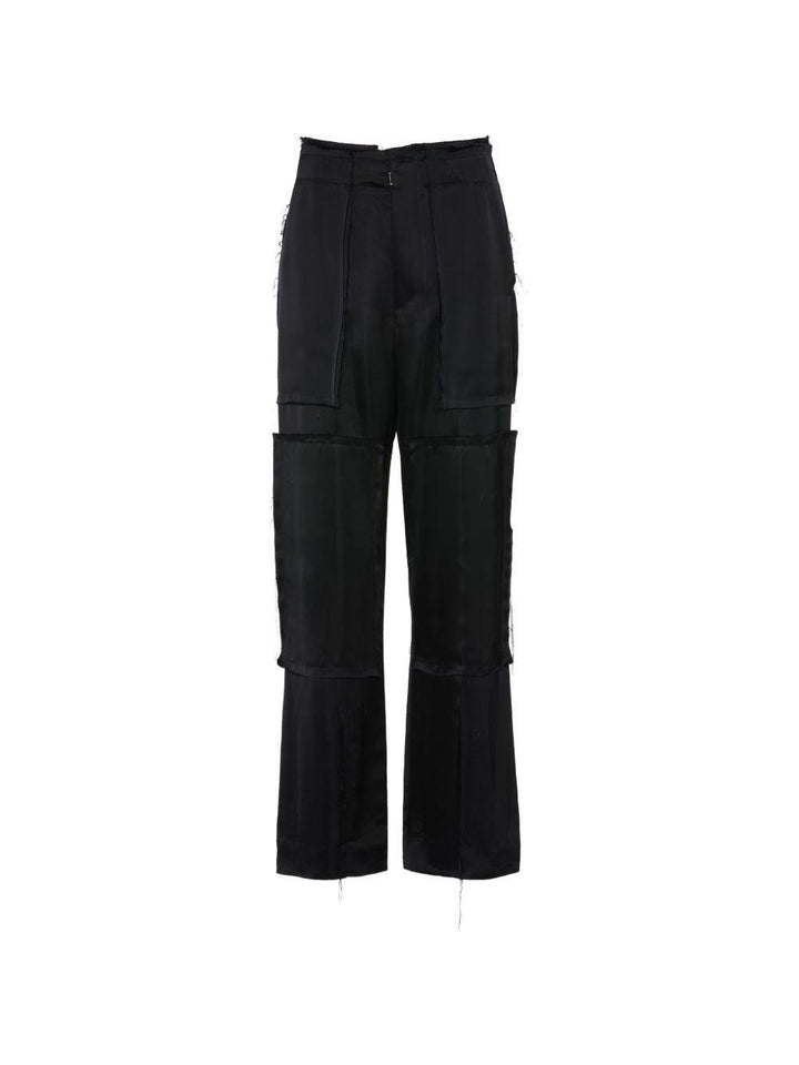 Pantaloni neri con cuciture a taglio vivo 