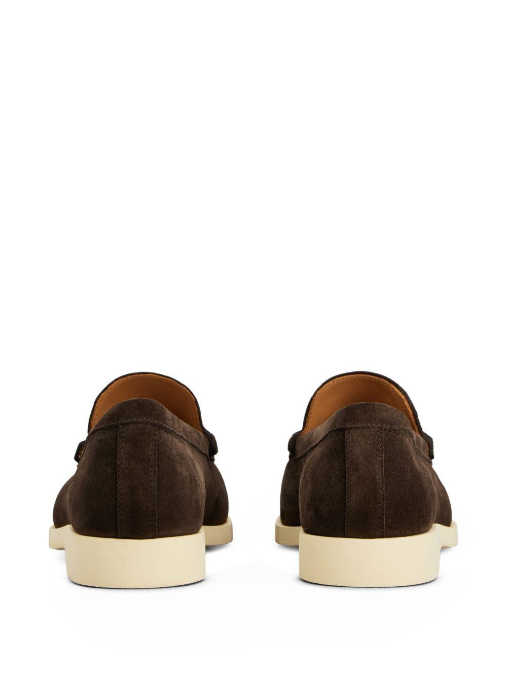 Mocassino in pelle scamosciata marrone 