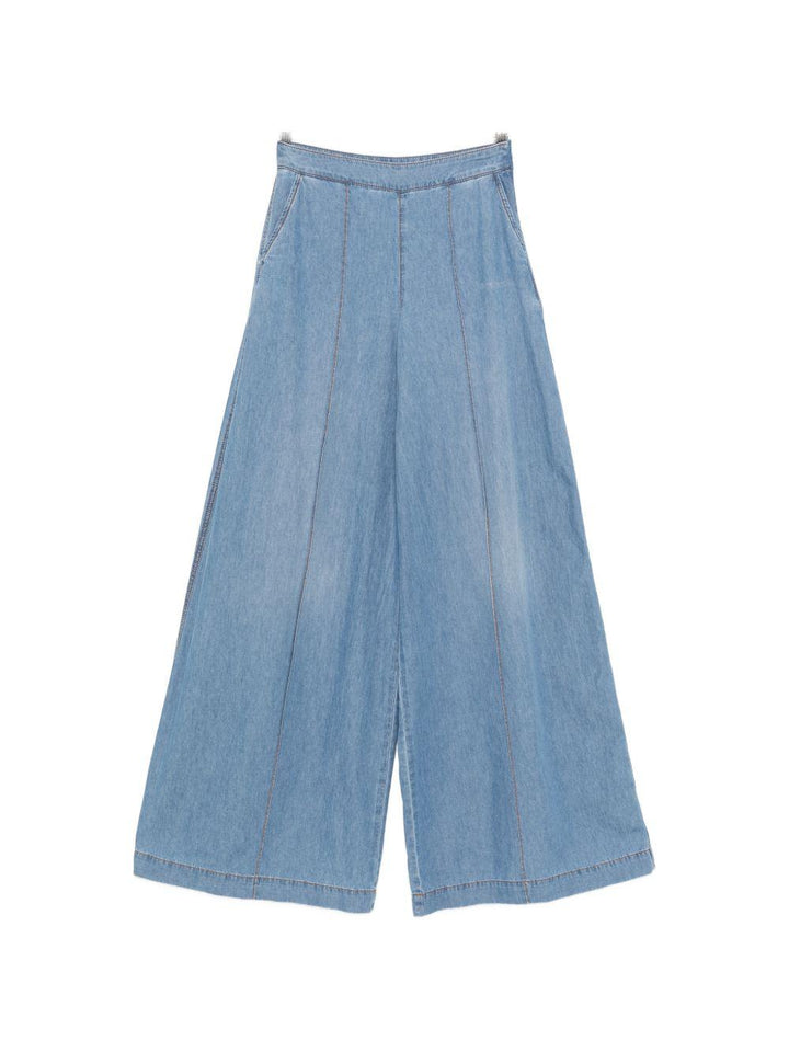 Pantaloni con stampa denim 