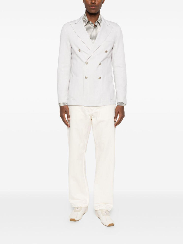 Blazer doppiopetto gessata sabbia 