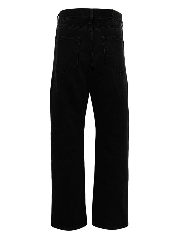 Jeans neri dritti Larry con vita media 