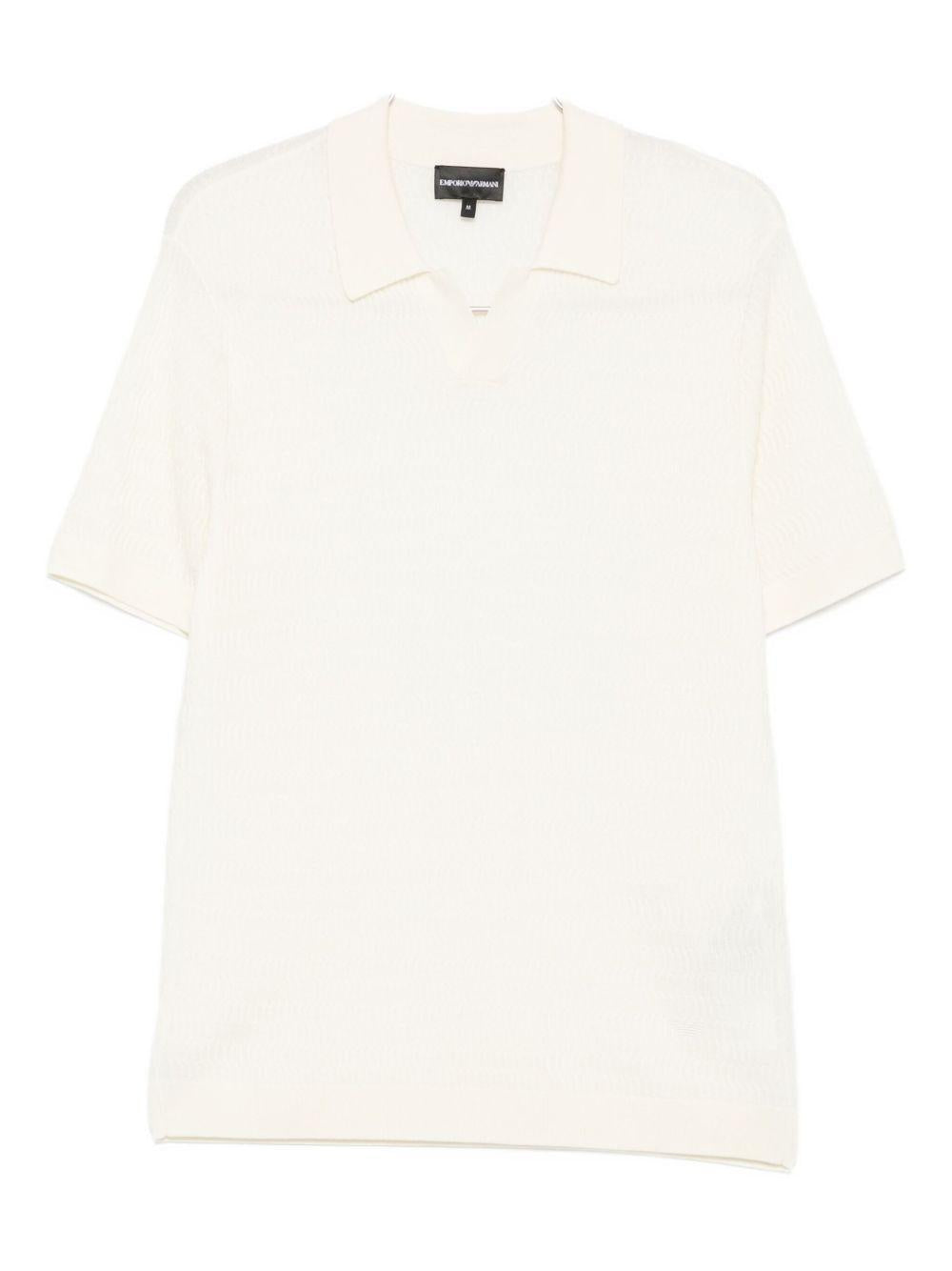 Maglione bianco con colletto polo 