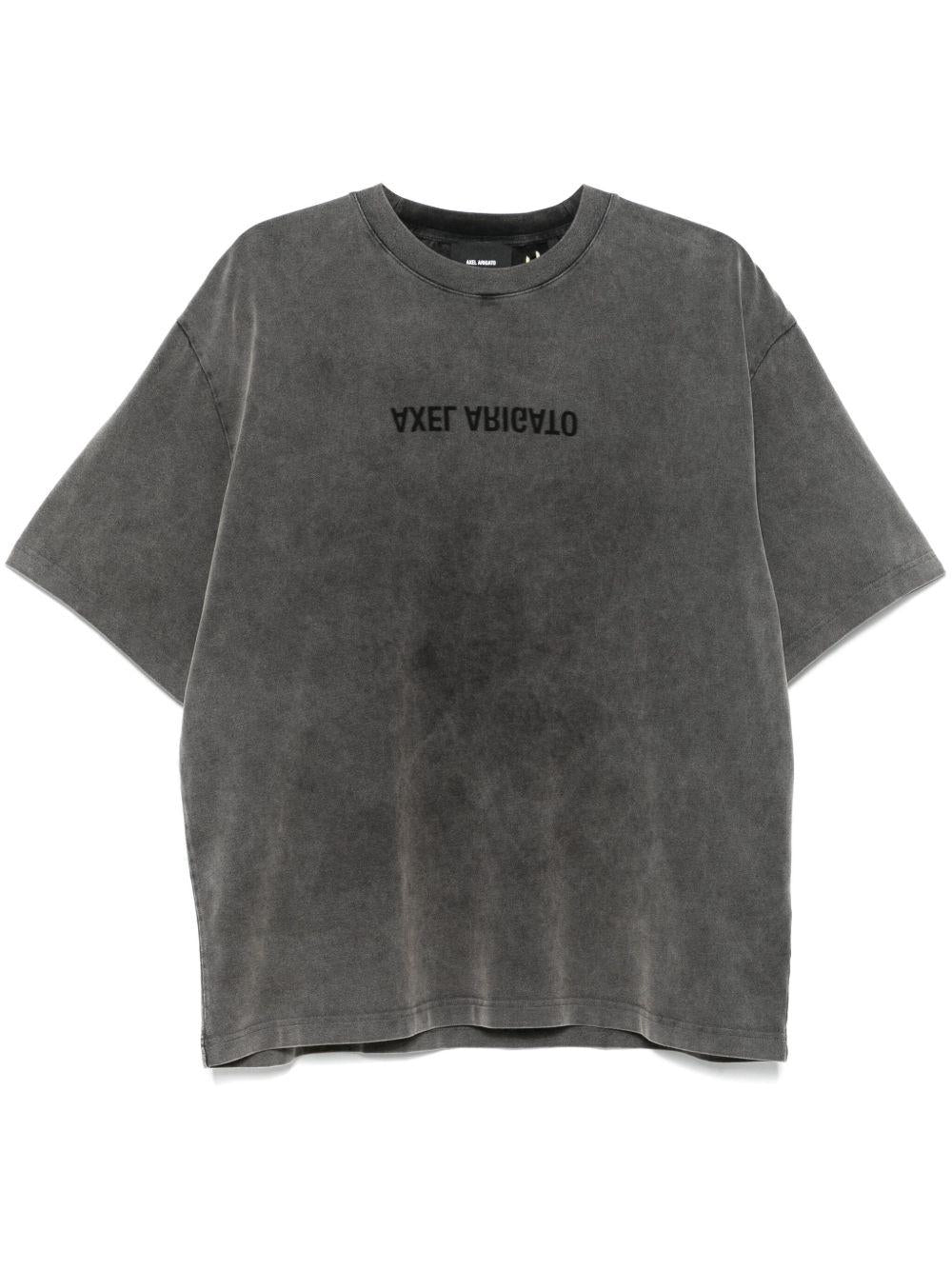 T-shirt Distort nero slavato 