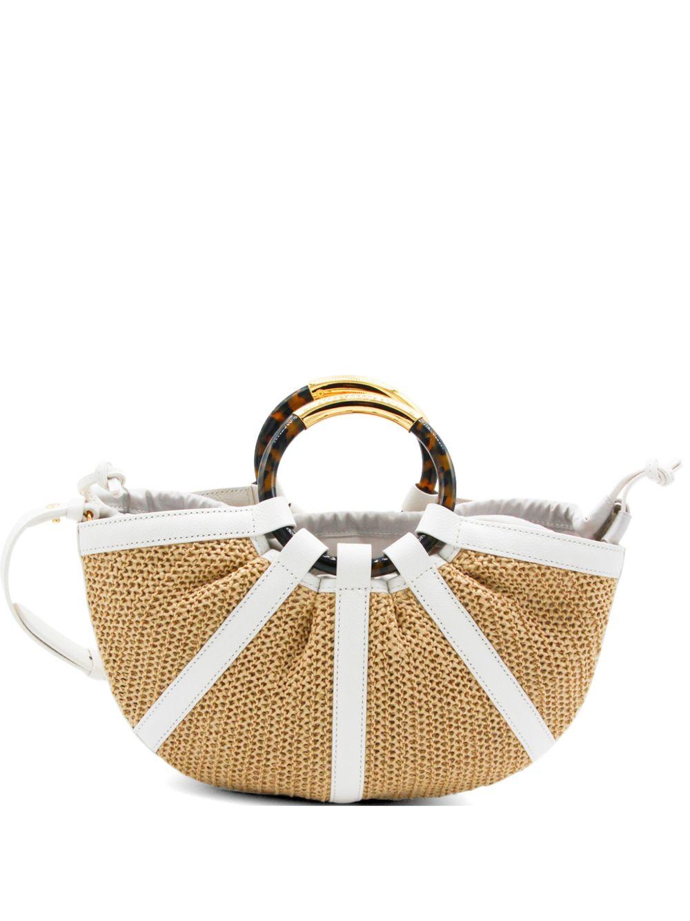 Borsa tote Shell media in paglia 